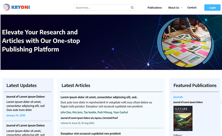 Customizable journal website theme with responsive design and branding options