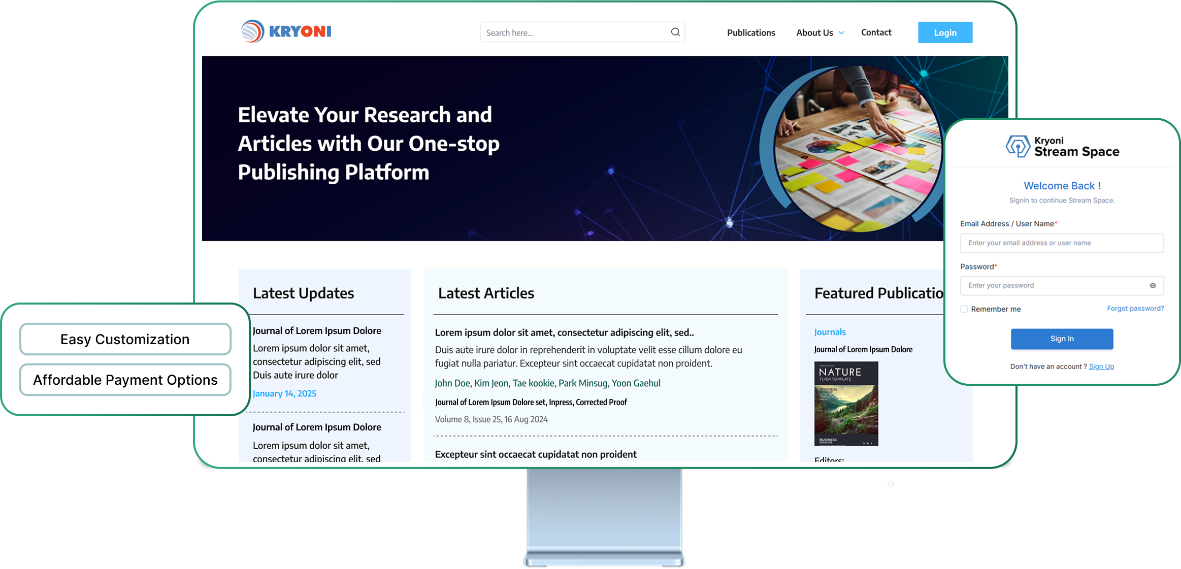 Image showing journal hosting platform designed for easy academic publishing and content delivery.